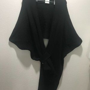 Black knit shawl